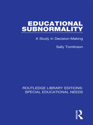 cover image of Educational Subnormality